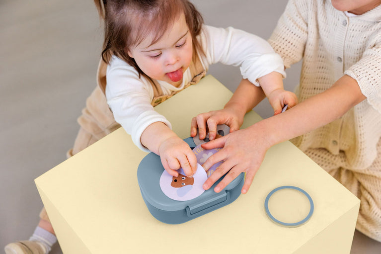 Boîte à Goûter enfants - Pattern Party, bleu vert