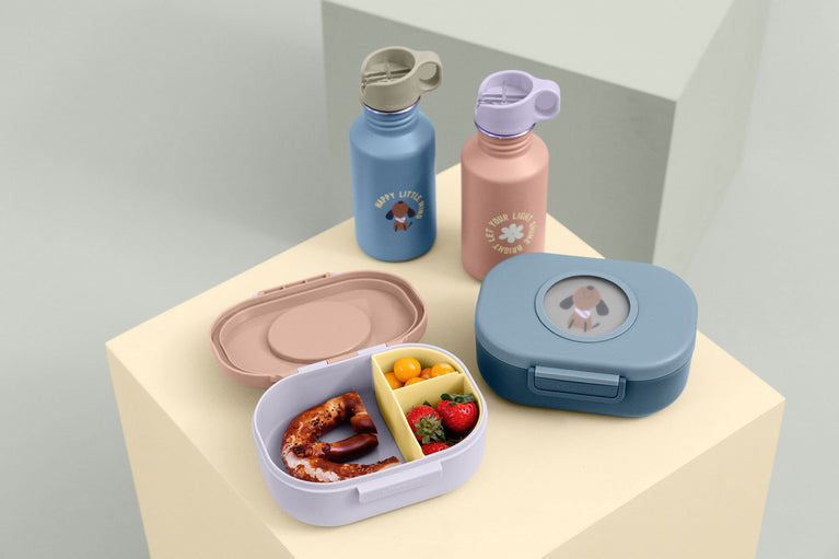 Boîte à Goûter enfants - Pattern Party, bleu vert