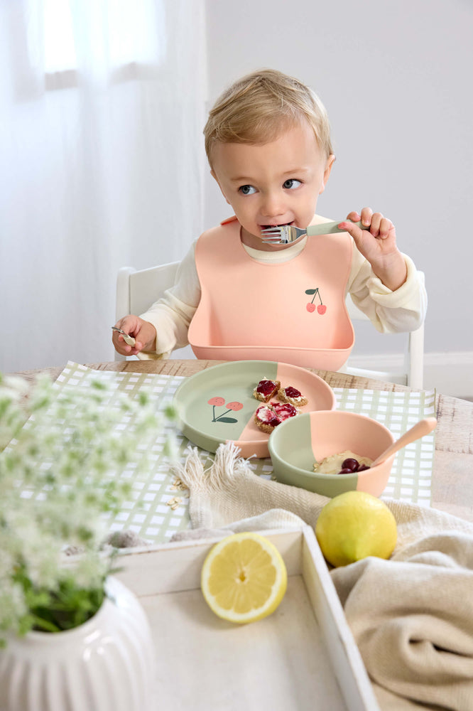 Assiette en silicone - Happy Fruits, Cerise