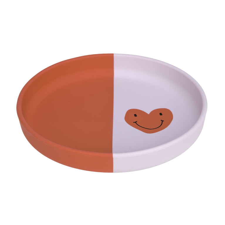 Assiette en silicone enfants - Happy Rascals, Cœur lavande