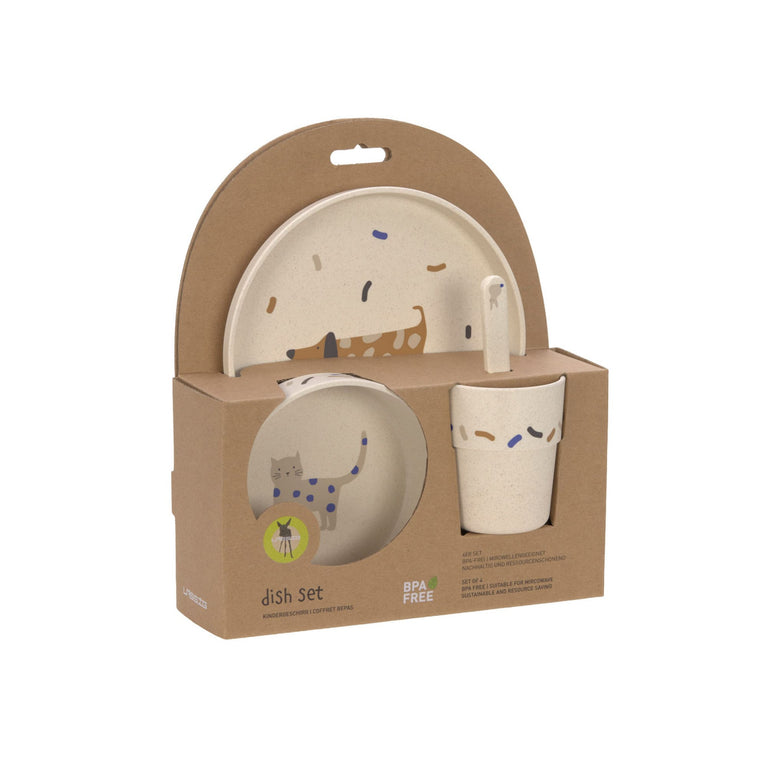 Coffret repas enfants (assiette, bol, tasse, cuillère), Little Mateys royal bleu