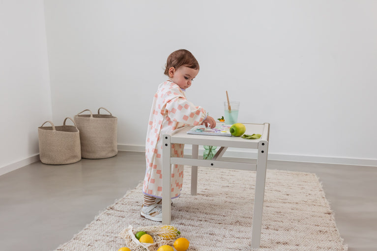 Tablier manches longues enfants - Happy Fruits, pêche