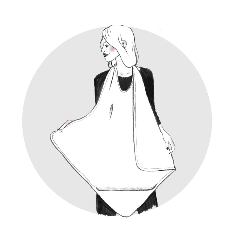 Cape de bain tablier en bambou et gaze Pétale