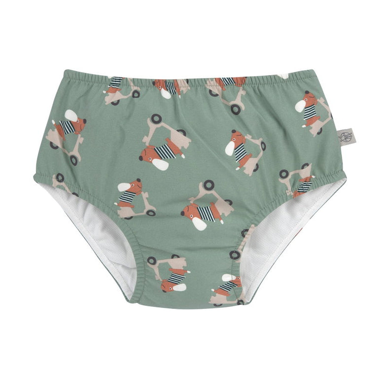 Maillot de bain couche bébé - Chien, Vert