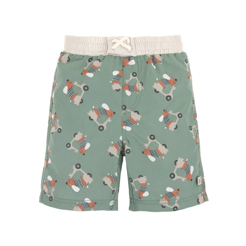Short de bain anti-UV bébé (avec couche) - Chien, Vert