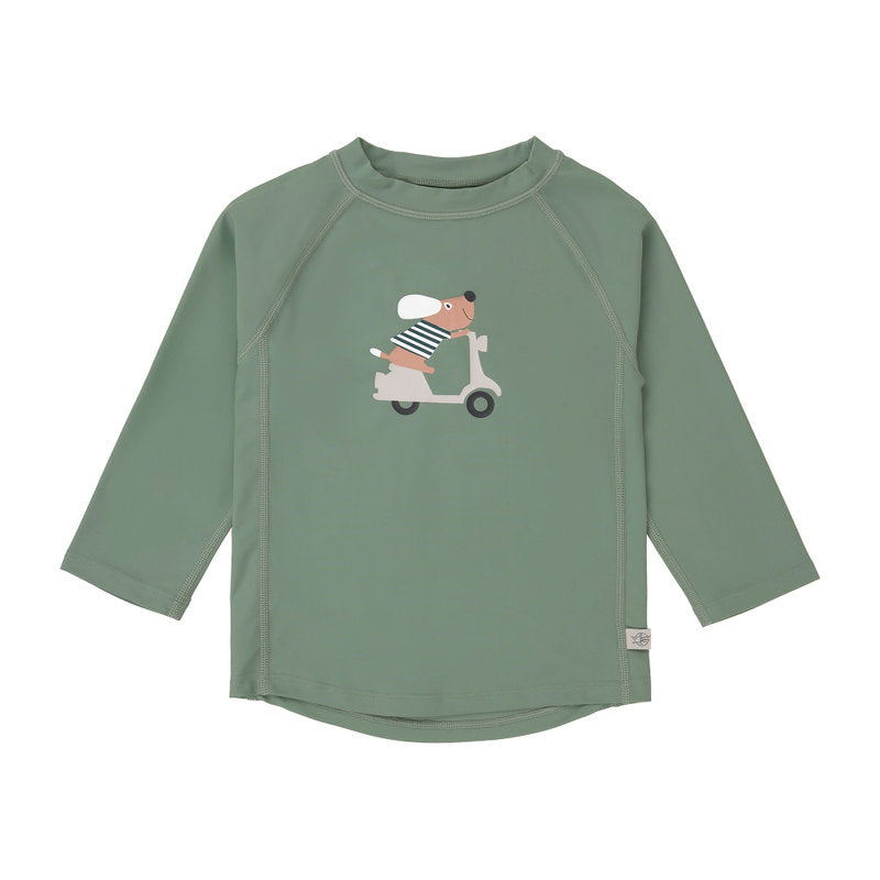 T-shirt de bains à manches longues enfants (anti-UV) - Chien, Vert