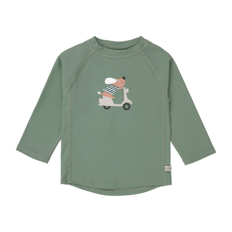 T-shirt de bains à manches longues enfants (anti-UV) - Chien, Vert