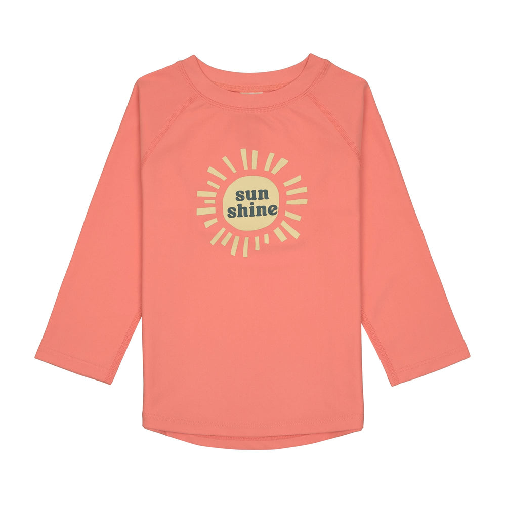 T-shirt de bains à manches longues enfants (anti-UV) - Soleil, corail