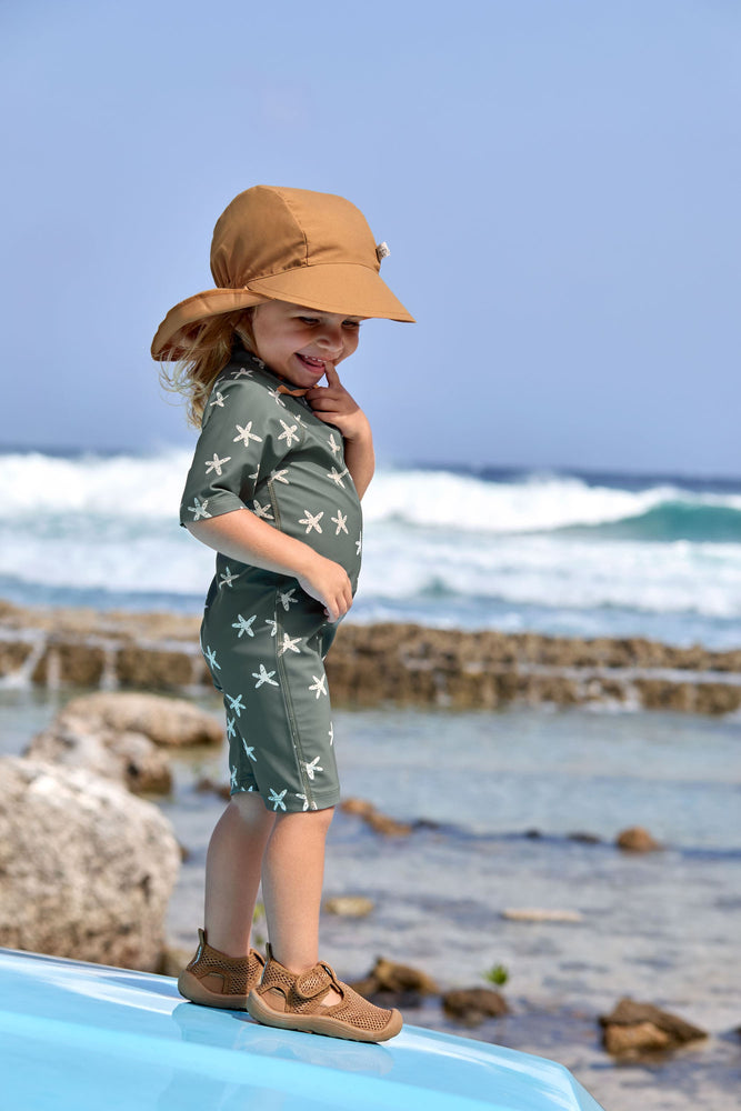 Casquette protège nuque enfants (anti-UV), amande