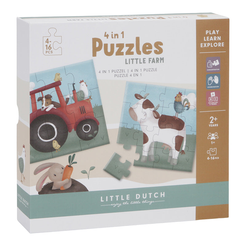 Puzzle 4 en 1 FSC - Little Farm