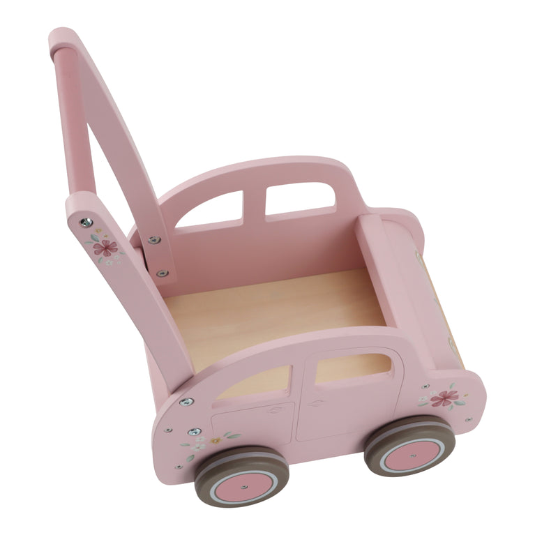 Chariot voiture en bois FSC - Rose