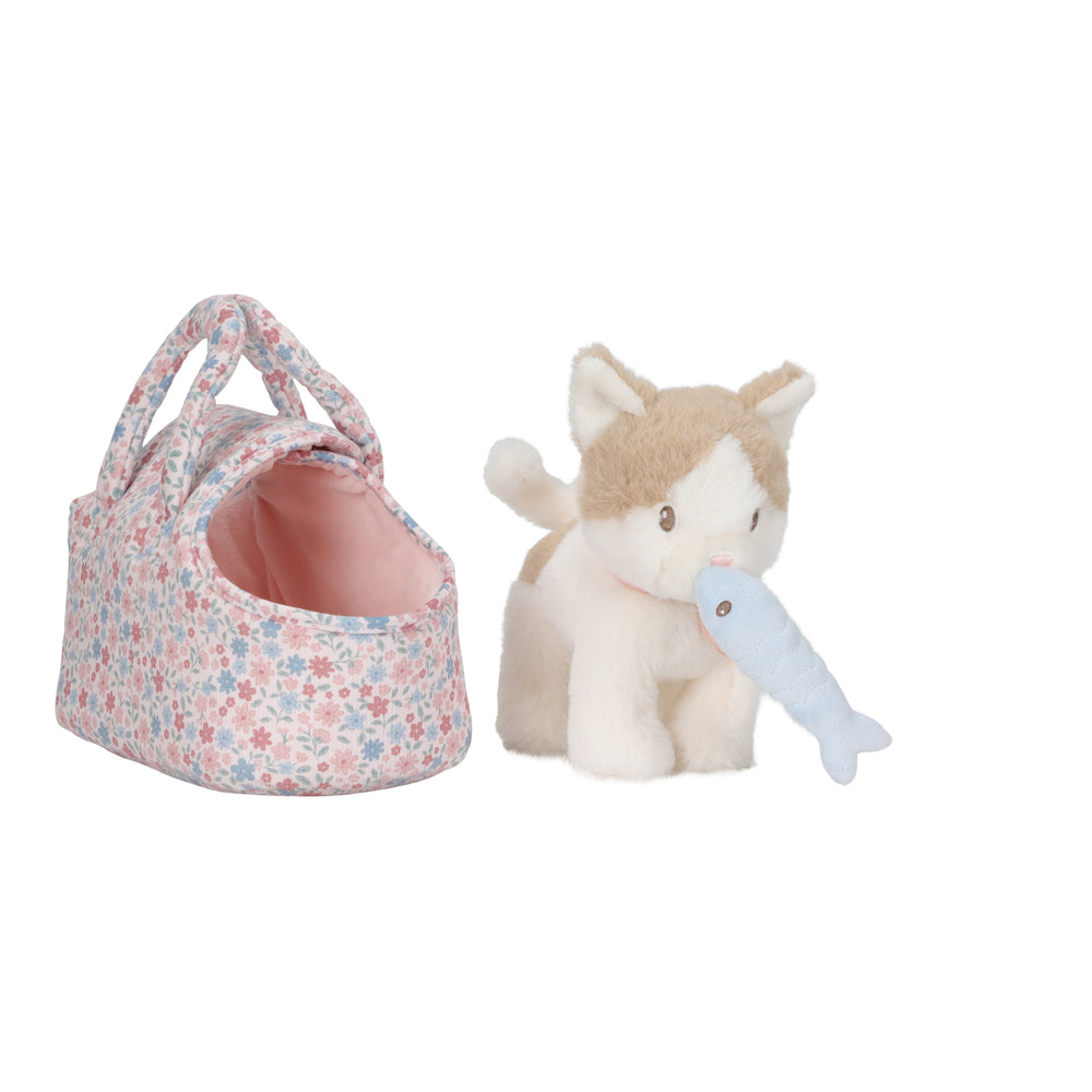 Peluche chat avec sac de transport - Marley