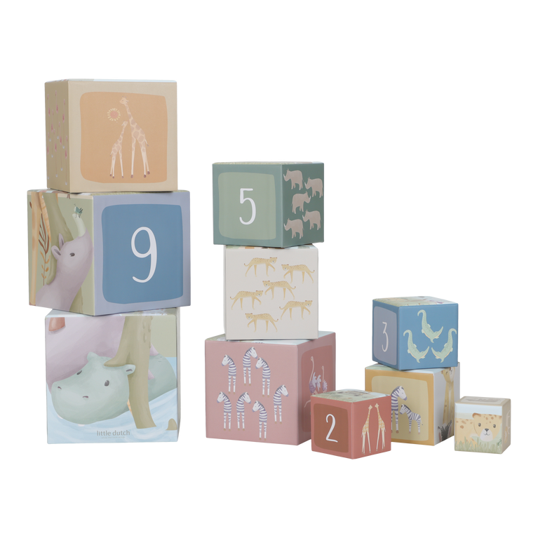 Cubes à empiler en carton - Safari Friends