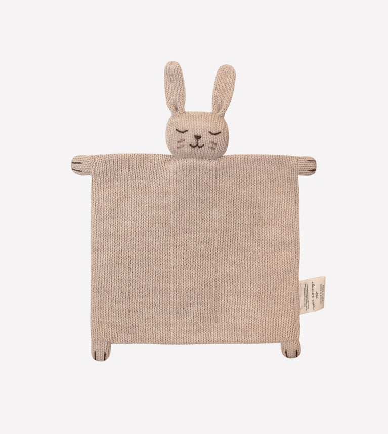 Doudou plat tricoté - ourson sable