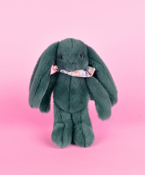 Peluche lapin vert 25 cm - Lapin Fleurette