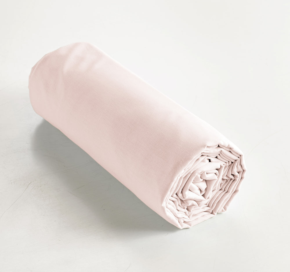 Drap housse 90 x 190 cm Coton 57 fils AMBRE Barbe à papa