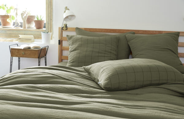 Taie d’oreiller 60 x 60 cm Gaze de coton GAÏA MATCH Romarin