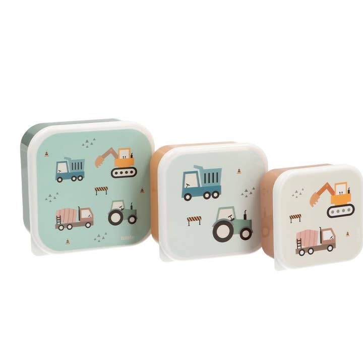 Lot de 3 Boîtes à goûter - Camions