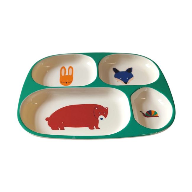 Assiette à compartiments animaux - La forêt