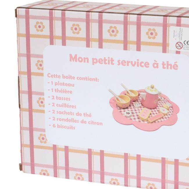 Service à thé en bois rose