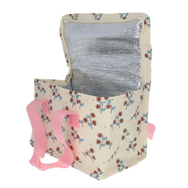 Lunch bag fleuri bleu - À la cueillette