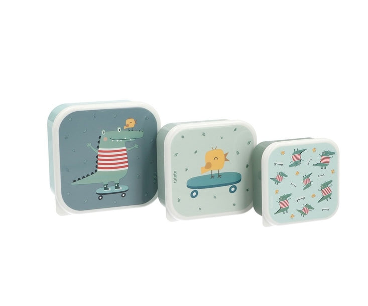 Lot de 3 boites gouter - croco