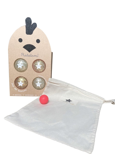 Jeux de boules/ pétanques bulles argent & rose