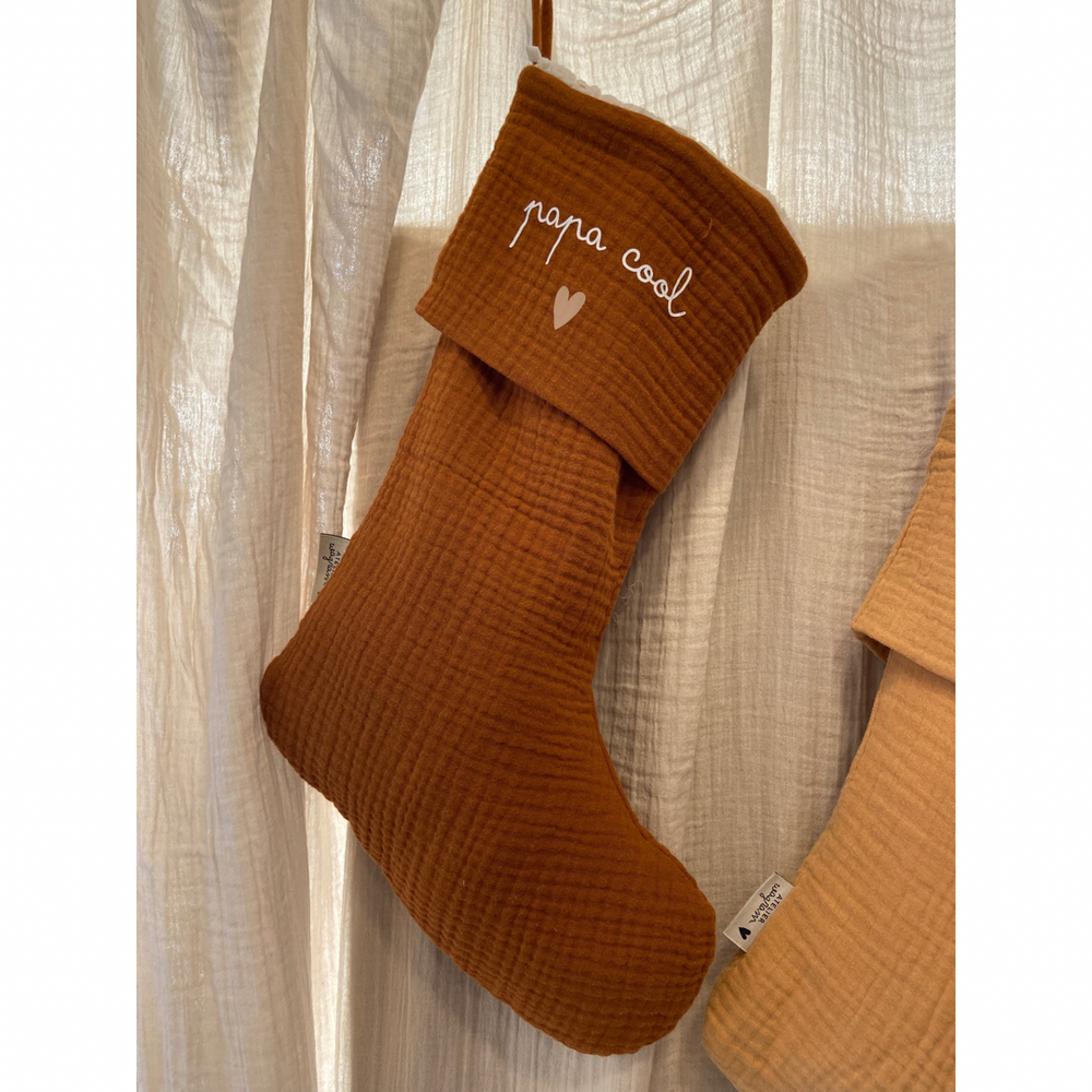 Chaussette de Noël caramel - Papa cool