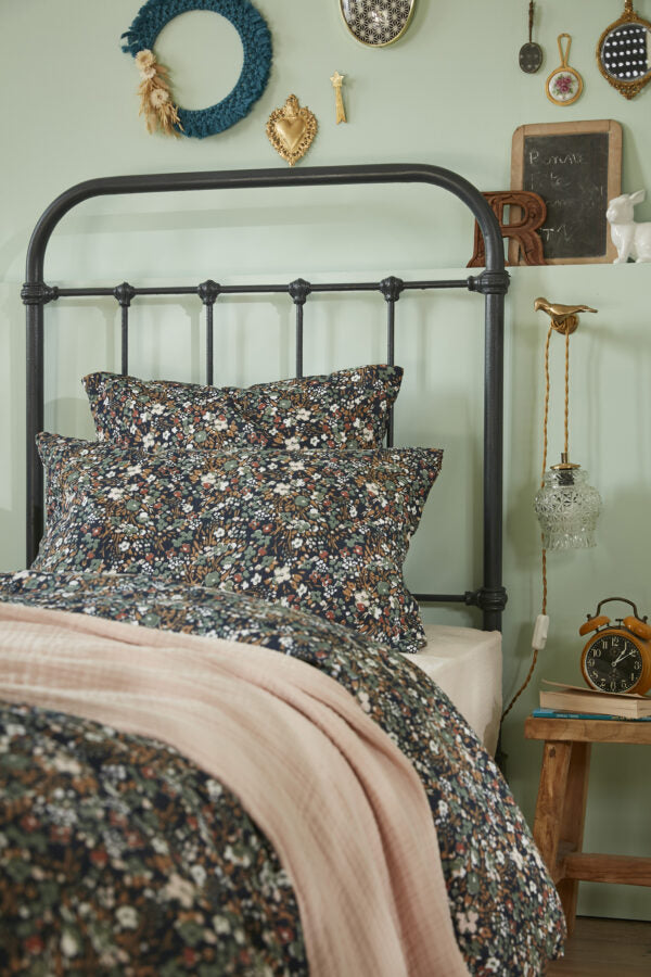 Housse de couette 140 x 200 cm Gaze de coton CAPUCINE Minuit