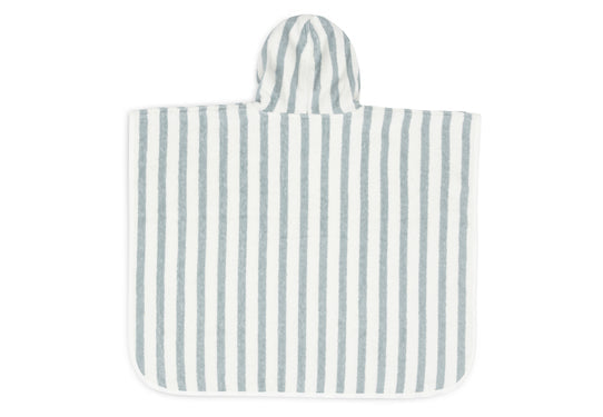 Poncho de bain Éponge Stripe - Sea Green - GOTS