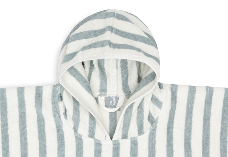 Poncho de bain Éponge Stripe - Sea Green - GOTS