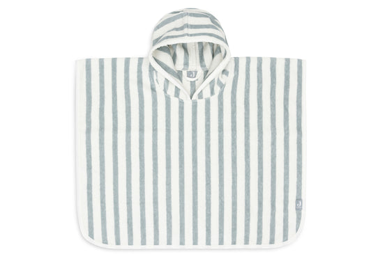 Poncho de bain Éponge Stripe - Sea Green - GOTS