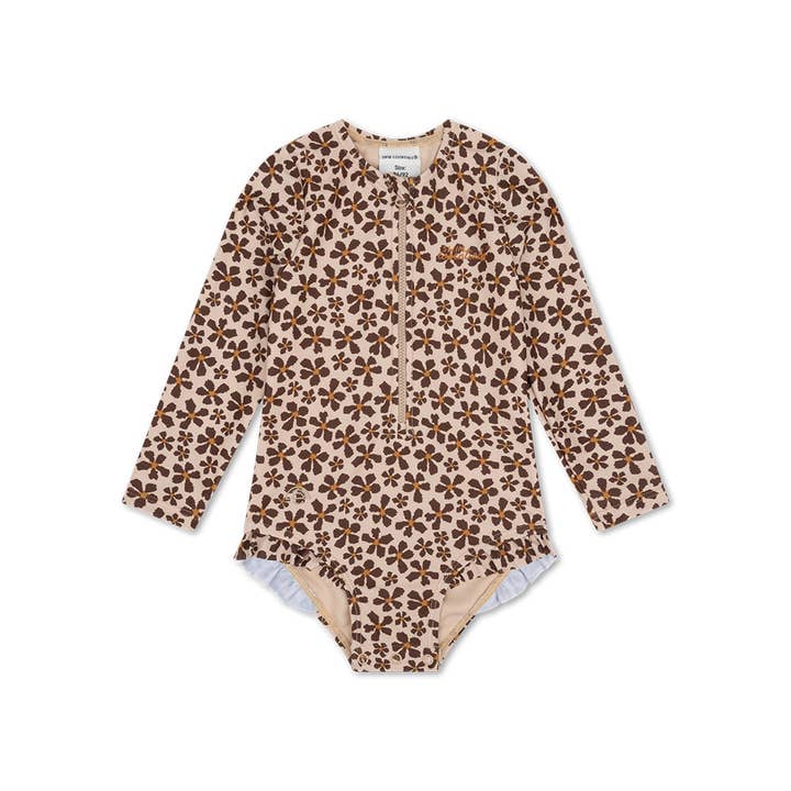 Maillot de bain anti-UV manches longues - Fleur sauvage