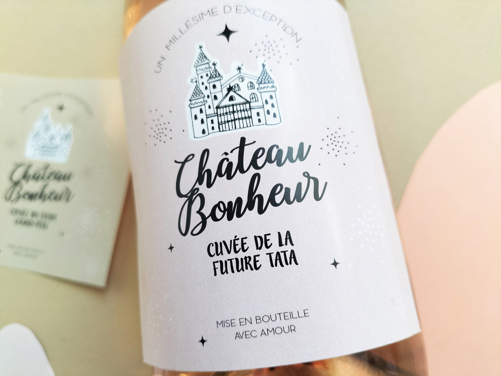 « Future Tata » - Étiquette Vin Annonce Grossesse