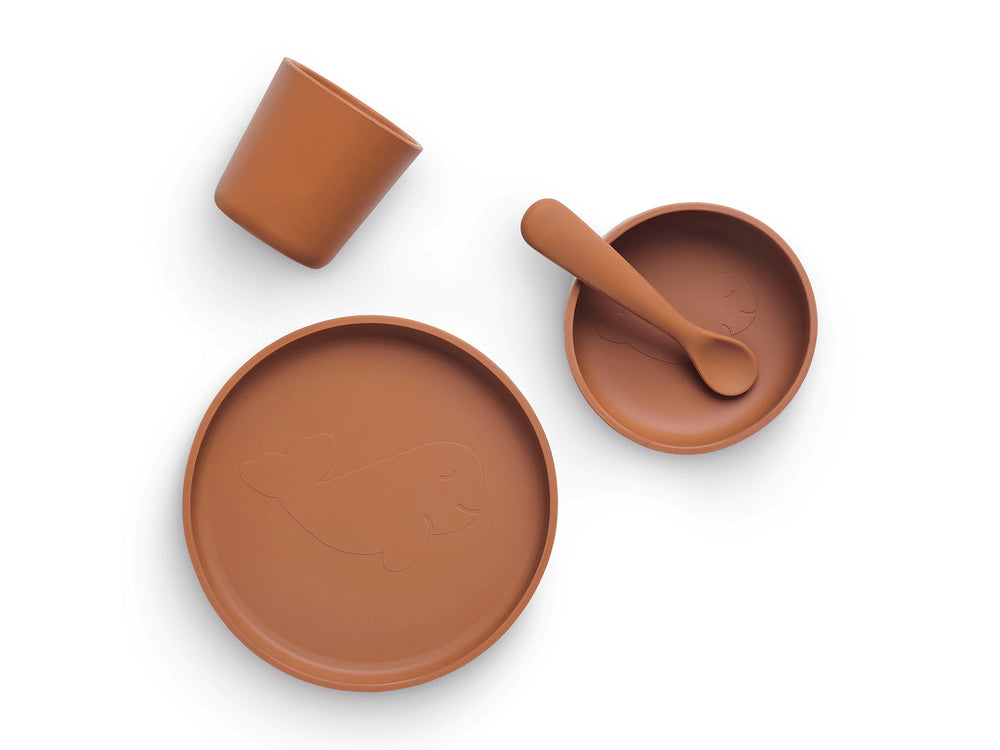 Set de table bébé Silicone - Caramel - 4 Unités