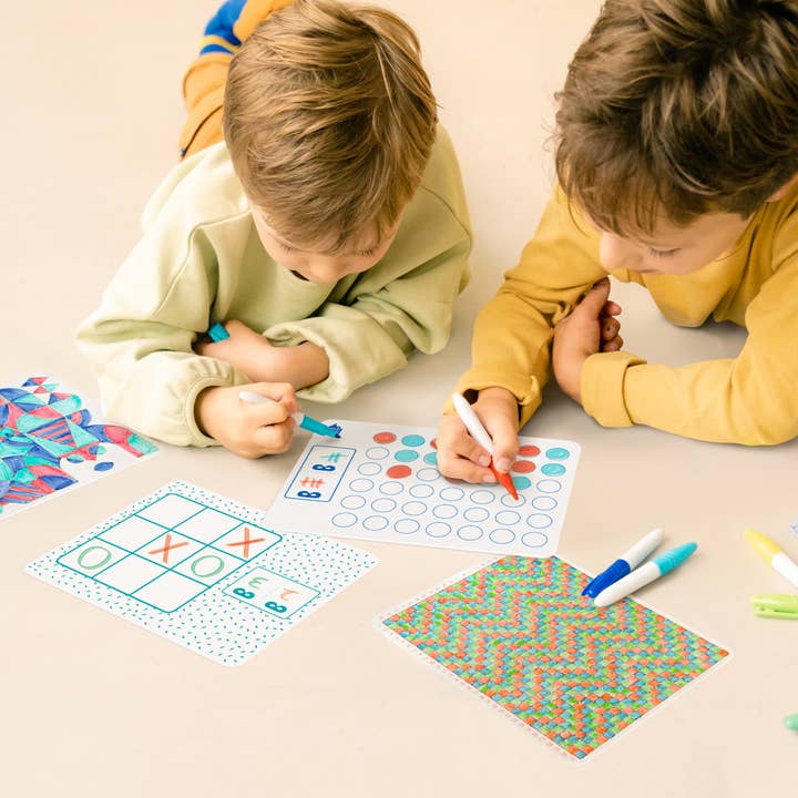 Jeux de voyage - 6 jeux nomades effaçables pour s’amuser