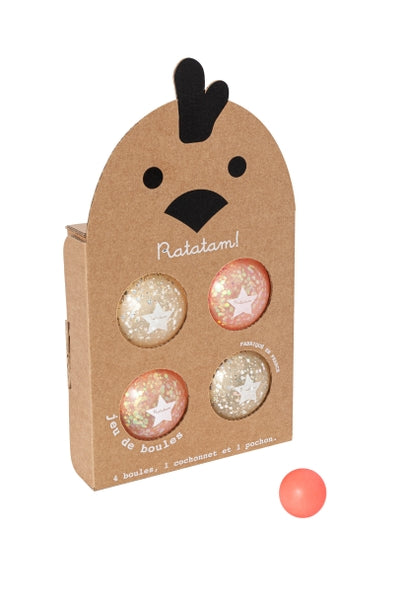 Jeux de boules/ pétanques bulles argent & rose