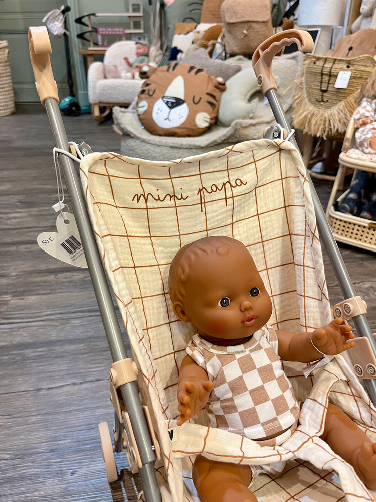 Poussette gaze grands carreaux - Mini Papa
