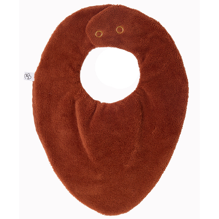 Bavoir-bandana réversible bambou / gaze de coton toffee