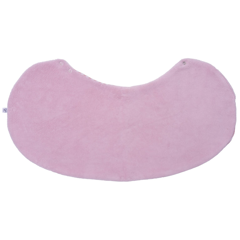 Bavoir 2 en 1 bi-matière (bavoir/ épaule) rayé vieux rose
