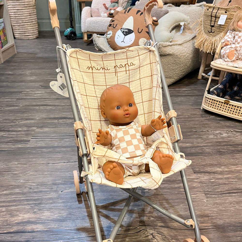 Poussette gaze grands carreaux - Mini Papa