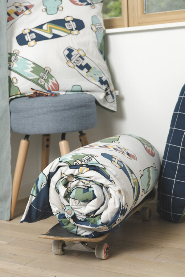 Parure de lit (Housse de couette + 1 Taie d’oreiller) 140 x 200 cm Coton imprimé CALIFORNIA