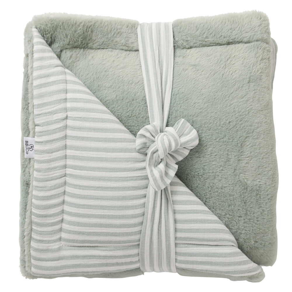 Couverture rayé vert de gris – Soft Stripes