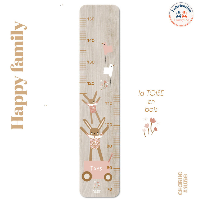 Toise en Bois Toises Lapin Doudou rose