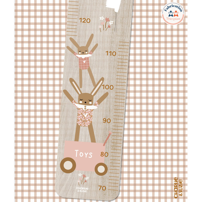 Toise en Bois Toises Lapin Doudou rose