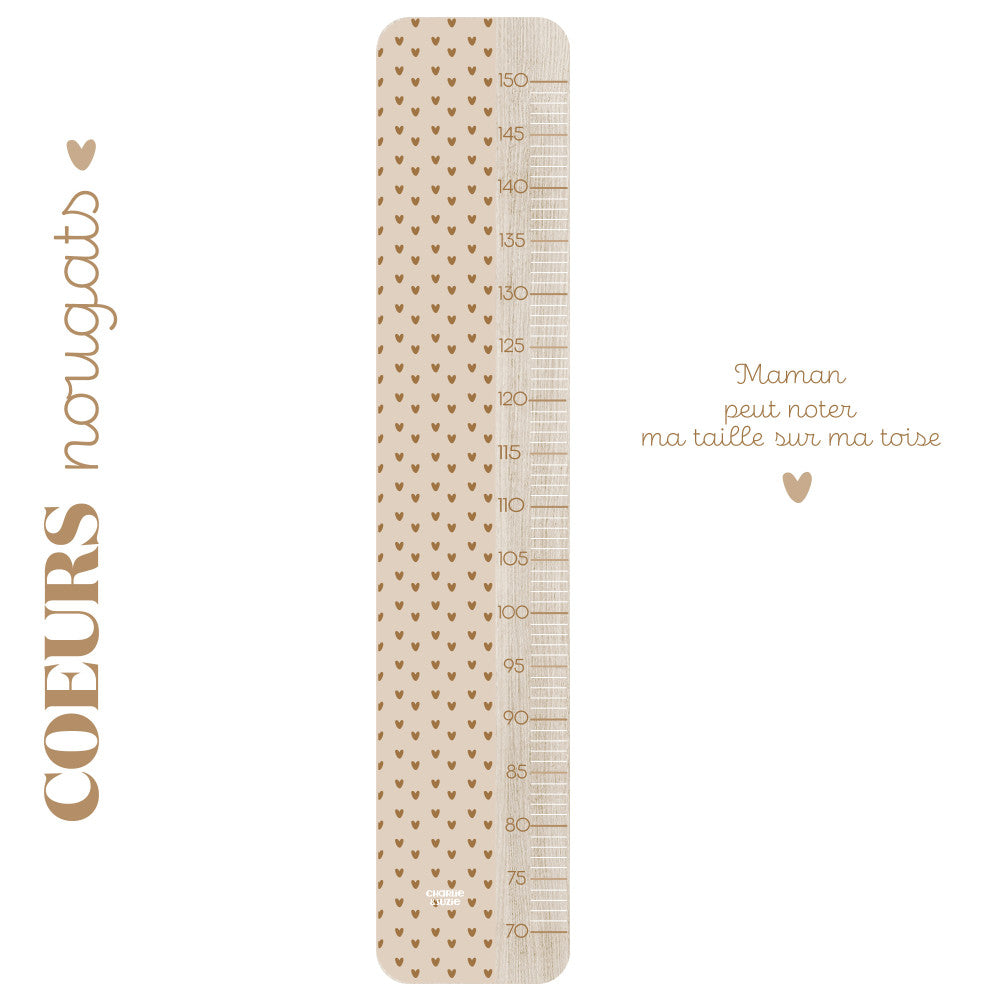 Toise en Bois Petit cœur - Nougat
