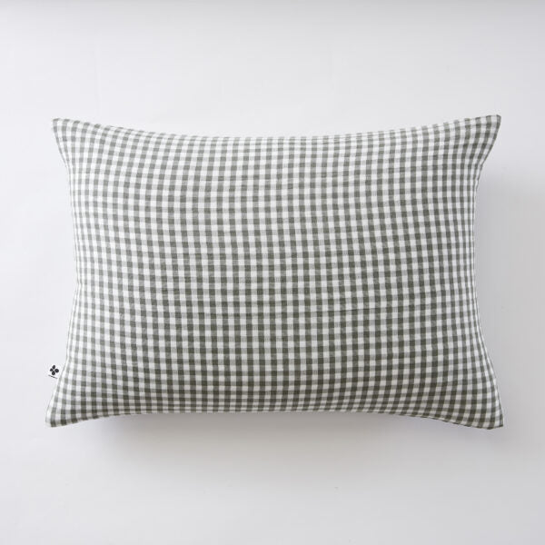 Taie d’oreiller 50 x 70 cm Gaze de coton tissée teinte VICKIE Romarin