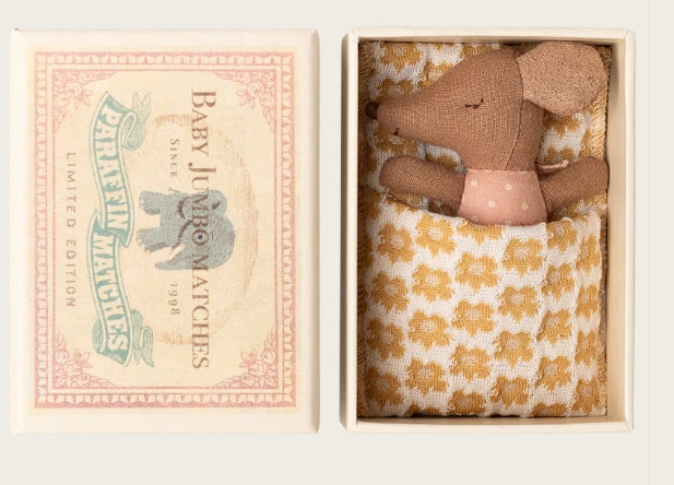 Souris bébé "Sleepy wakey" dans sa boîte - Rose