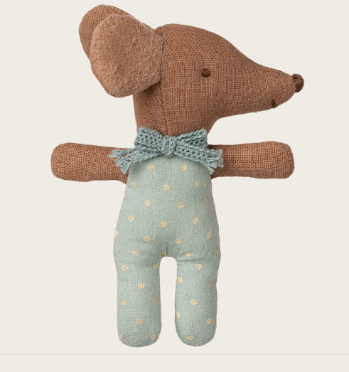 Souris bébé "Sleepy wakey" dans sa boîte - Bleu