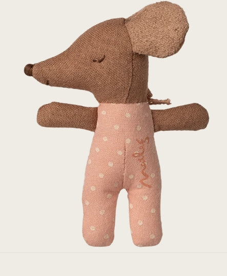 Souris bébé "Sleepy wakey" dans sa boîte - Rose